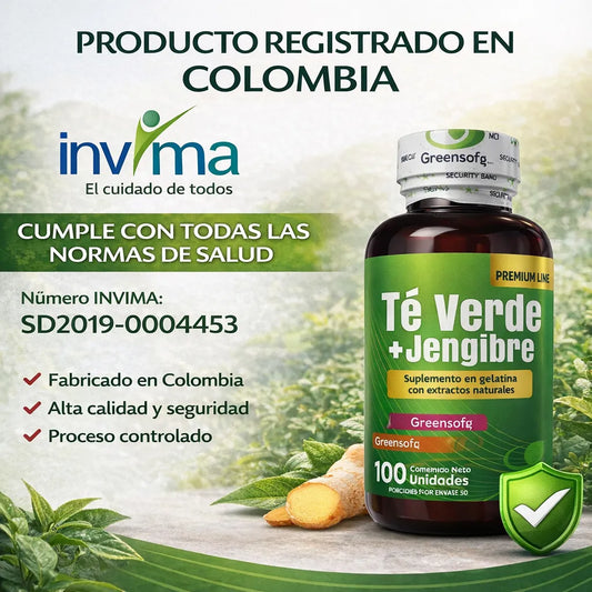 Té Verde + Jengibre en Cápsulas | Quemador de Grasa Natural, Detox y Energía | 100 Unidades. ENVÍO GRATIS