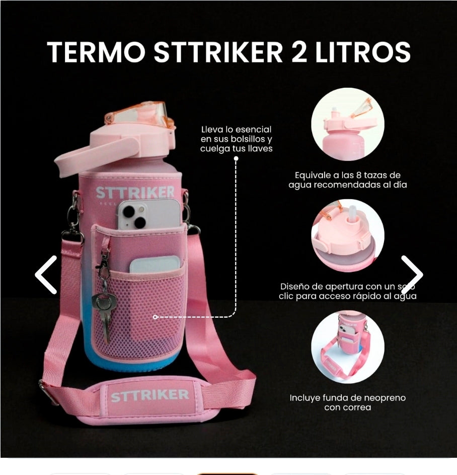 Termo Sttriker 2l Agua Bolso Funda Gym. ENVÍO GRATIS