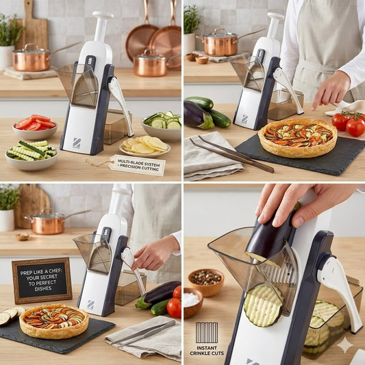 Cortadora de Verduras Multifuncional Brava | Corta Rápido y Fácil | Rebanadora de Cocina con Recipiente. ENVÍO GRATIS