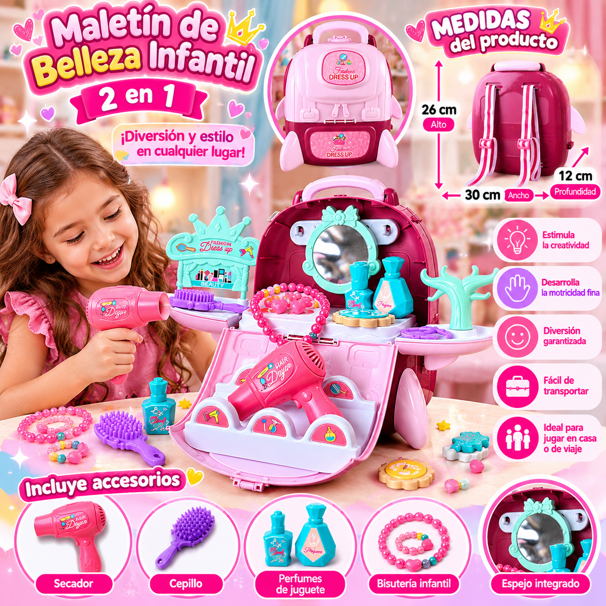 MALETA TOCADOR INFANTIL    ENVÍO GRATIS