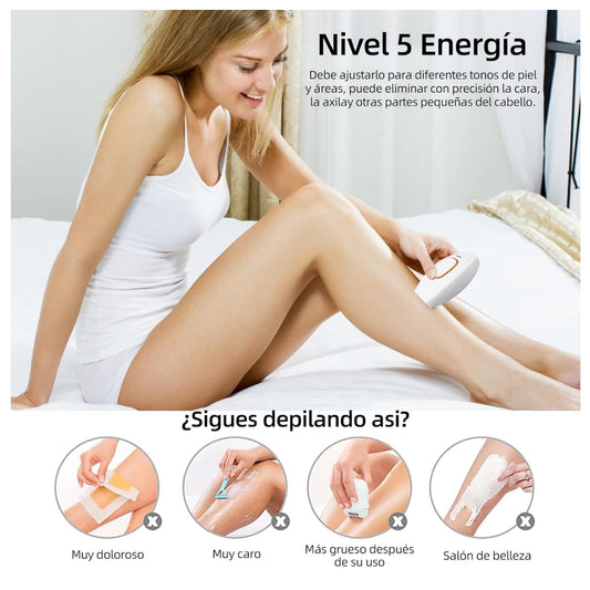Depiladora Láser IPL Profesional en Casa | Eliminación de Vello Permanente + 5 Niveles de Energía. ENVÍO GRATIS