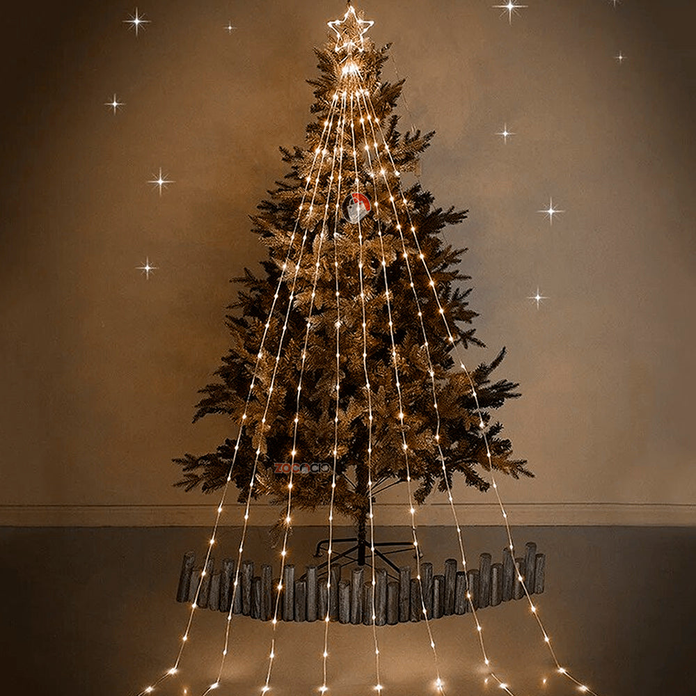 Estrella Punta De Arbol Cascada Solar Led.   ENVÍO GRATIS