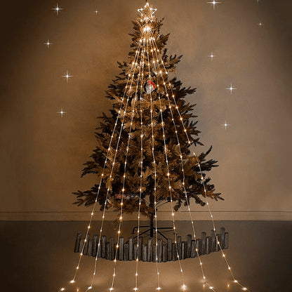 Estrella Punta De Arbol Cascada Solar Led.   ENVÍO GRATIS