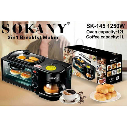 Horno Electrico Asador Y Cafetera Sokan.    ENVÍO GRATIS