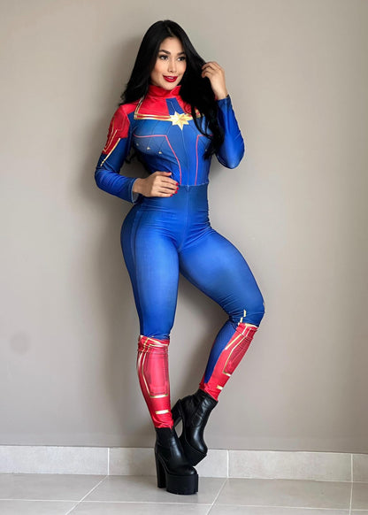 ENTERIZO HALLOWEN CAPITANA AMERICA.   ENVÍO GRATIS