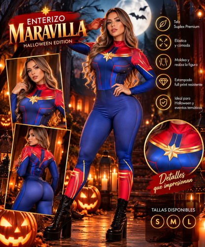 ENTERIZO HALLOWEN CAPITANA AMERICA.   ENVÍO GRATIS