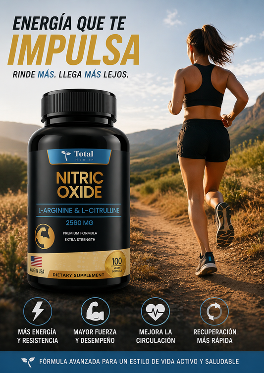🧬 Óxido Nítrico con L-Arginina y L-Citrulina 2560 mg – Energía, Rendimiento y Vitalidad. ENVÍO GRATIS