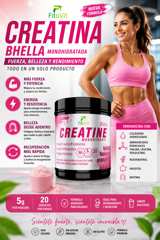 Creatina Monohidratada Bhella FitoVit 300g. ENVÍO GRATIS