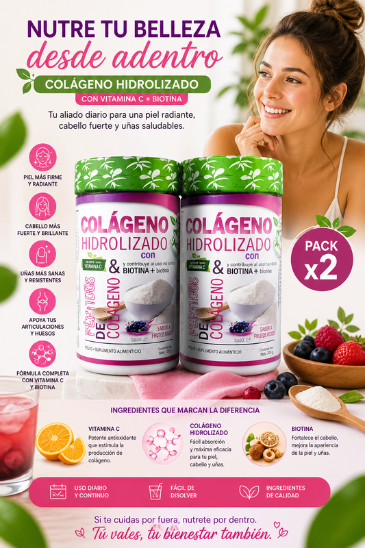 Colageno Hidrolizados con Biotina 800  X2. ENVIO GRATIS