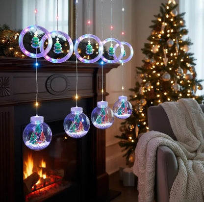 Luces Cortina de Navidad Aritos y Bolas.   ENVÍO GRATIS