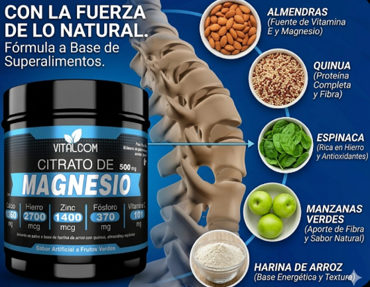 Citrato de Magnesio 500mg | Energía y descanso natural. ENVIÓ GRATIS