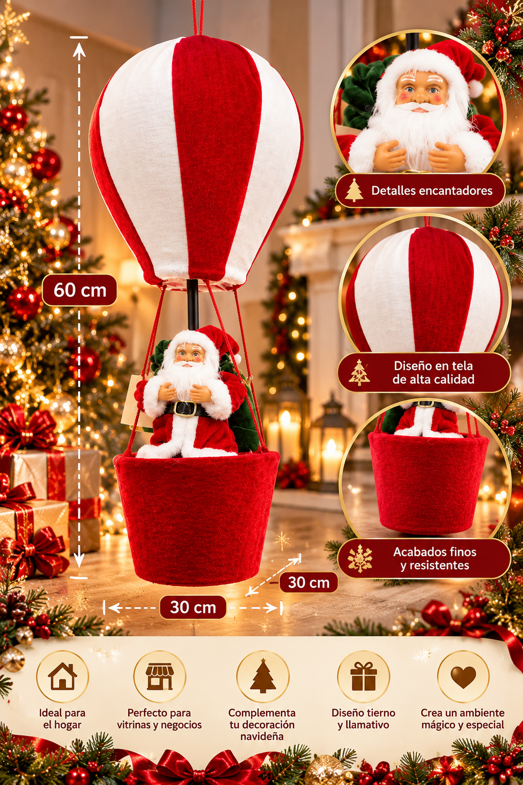 🎄 Papá Noel Globo Aerostático Navidad.    ENVÍO GRATIS